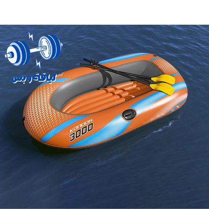 قارب قابل للنفخ مع عصي للتجديف