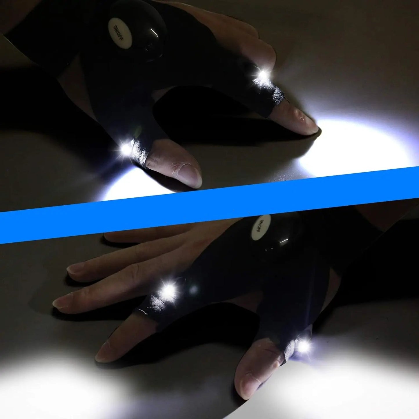 قفازات جري عاكسة مع إضاءة LED